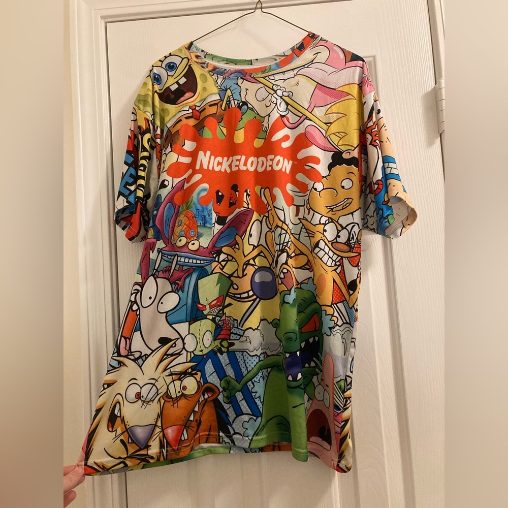 Men's  - Nickelodeon Characters Shirt - Size L - Spongebob - Rugrats